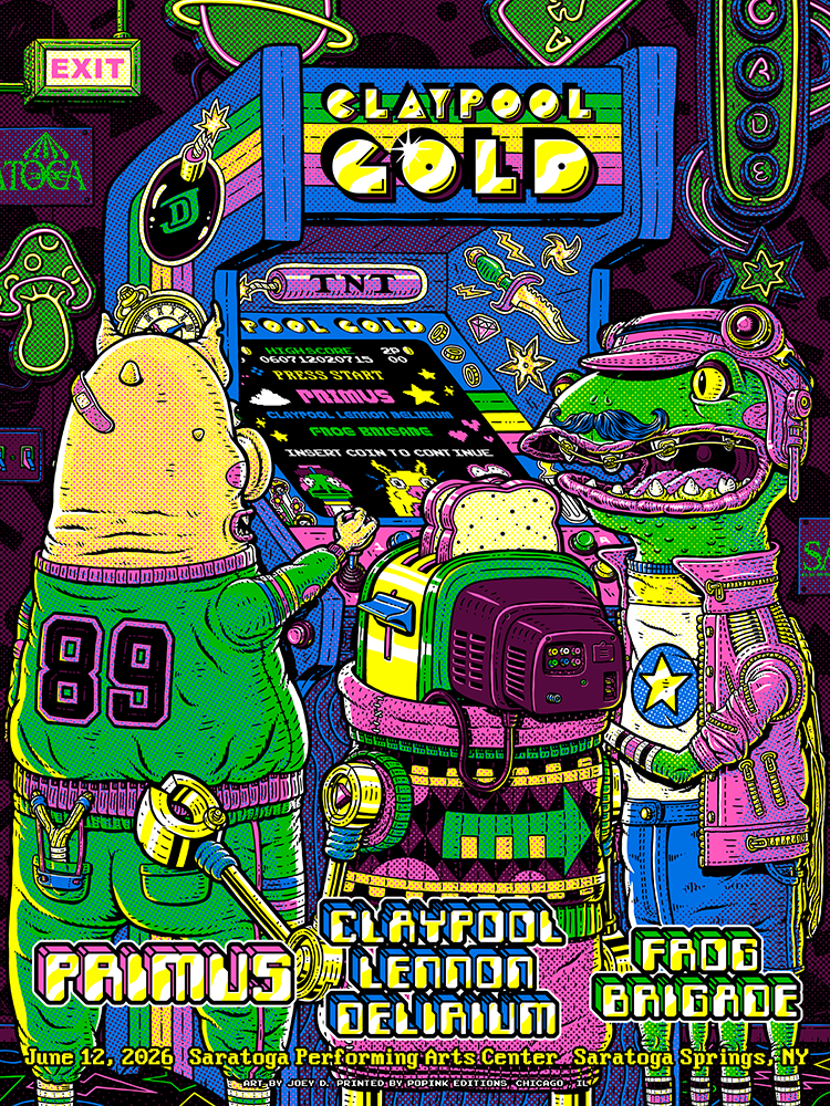 Claypool GOLD x Joey D : Saratoga, NY : Signed 6-Color Screenprint Poster AP Edition