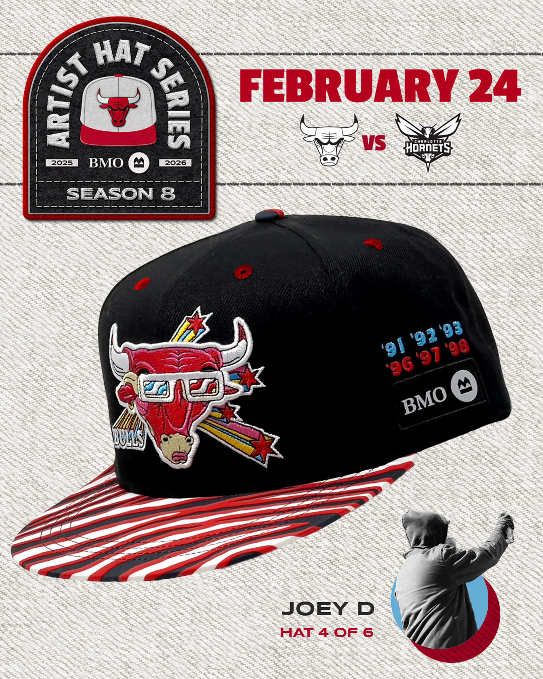 Chicago Bulls BMO Hat by Joey D. Series 8